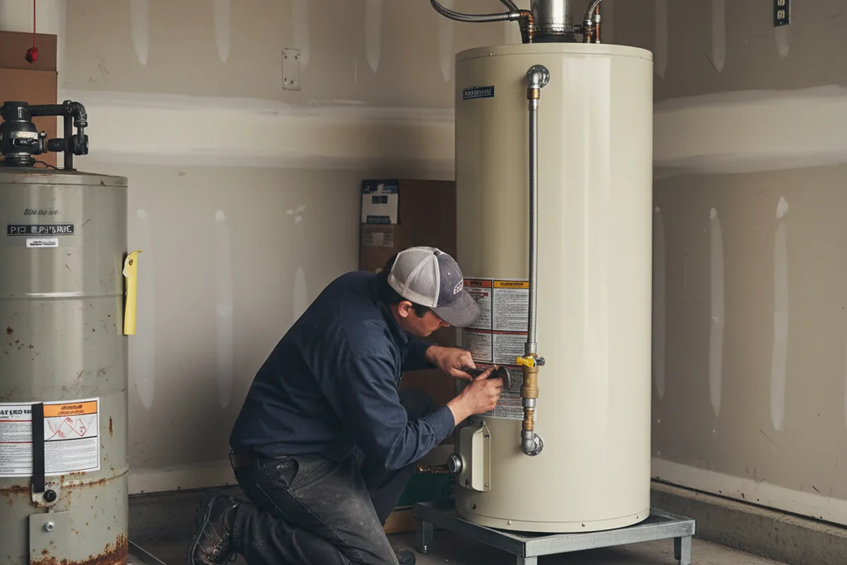 Water heater and shutoff valve replacement in Thorndale